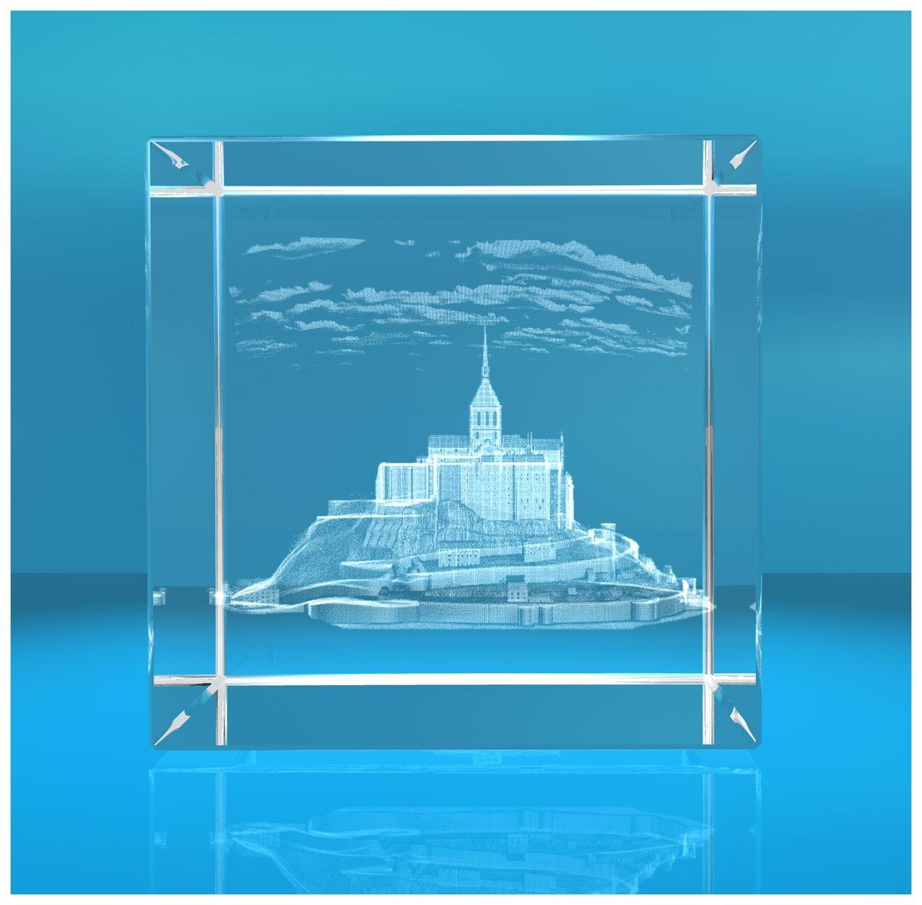 3D Glaswürfel I Mont Saint Michel in der Normandie