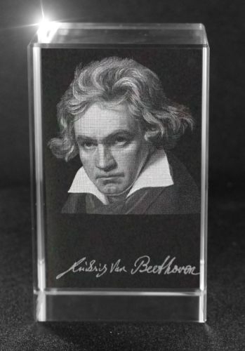 3D Glasquader   Motiv: 3D Autogramm Ludwig van Beethoven