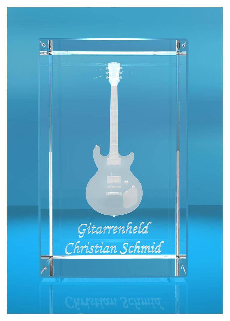 3D Glasquader | Gitarre No. 4 mit Wunschnamen | Geschenk für Gitarrist | Musiker | Bandmitglied | E-Gitarre 