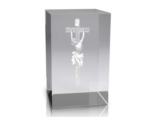 VIP-LASER 3D Glaskristall XL Jesus am Kreuz I.N.R.I in High Quality