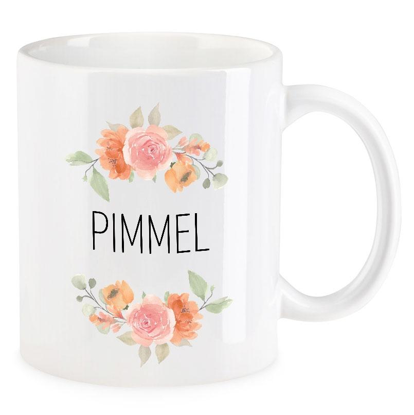 VIP-LASER Kaffee-Tasse Blütendekor mit witzigem Spruch | PIMMEL