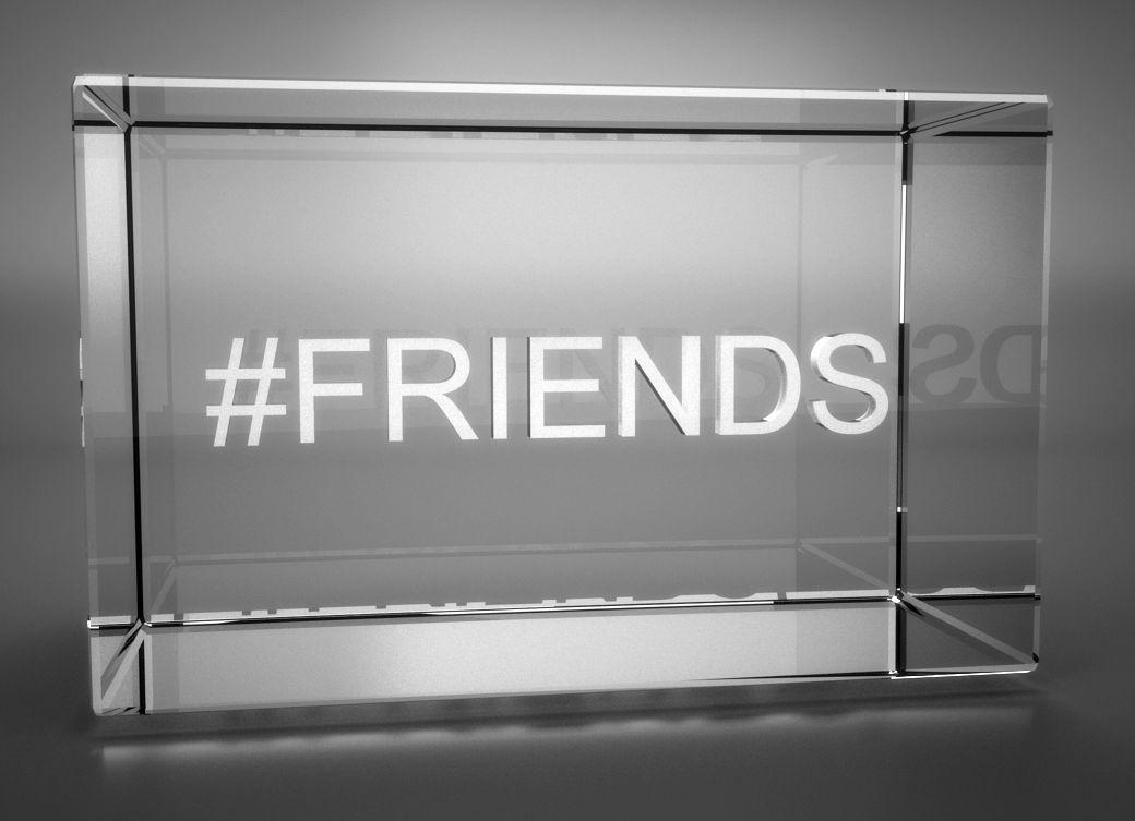 3D Glasquader   Motiv Hashtag   #FRIENDS